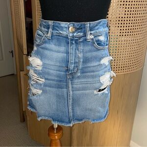 American Eagle Distressed Jean Skirt